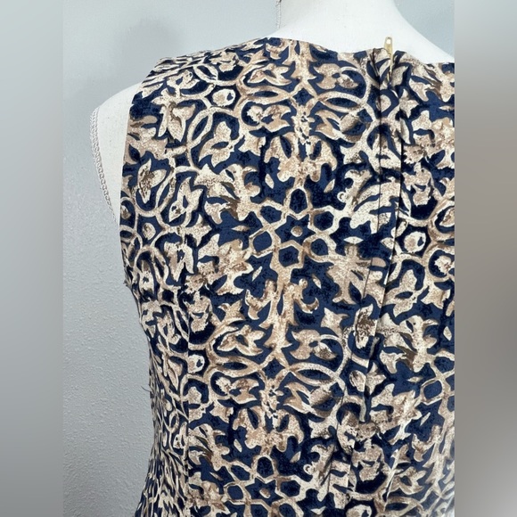 Vintage CDC Womens Ditsy Faux Wrap Tie Front Midi Dress Sleeveless Size 4 - Picture 7 of 13